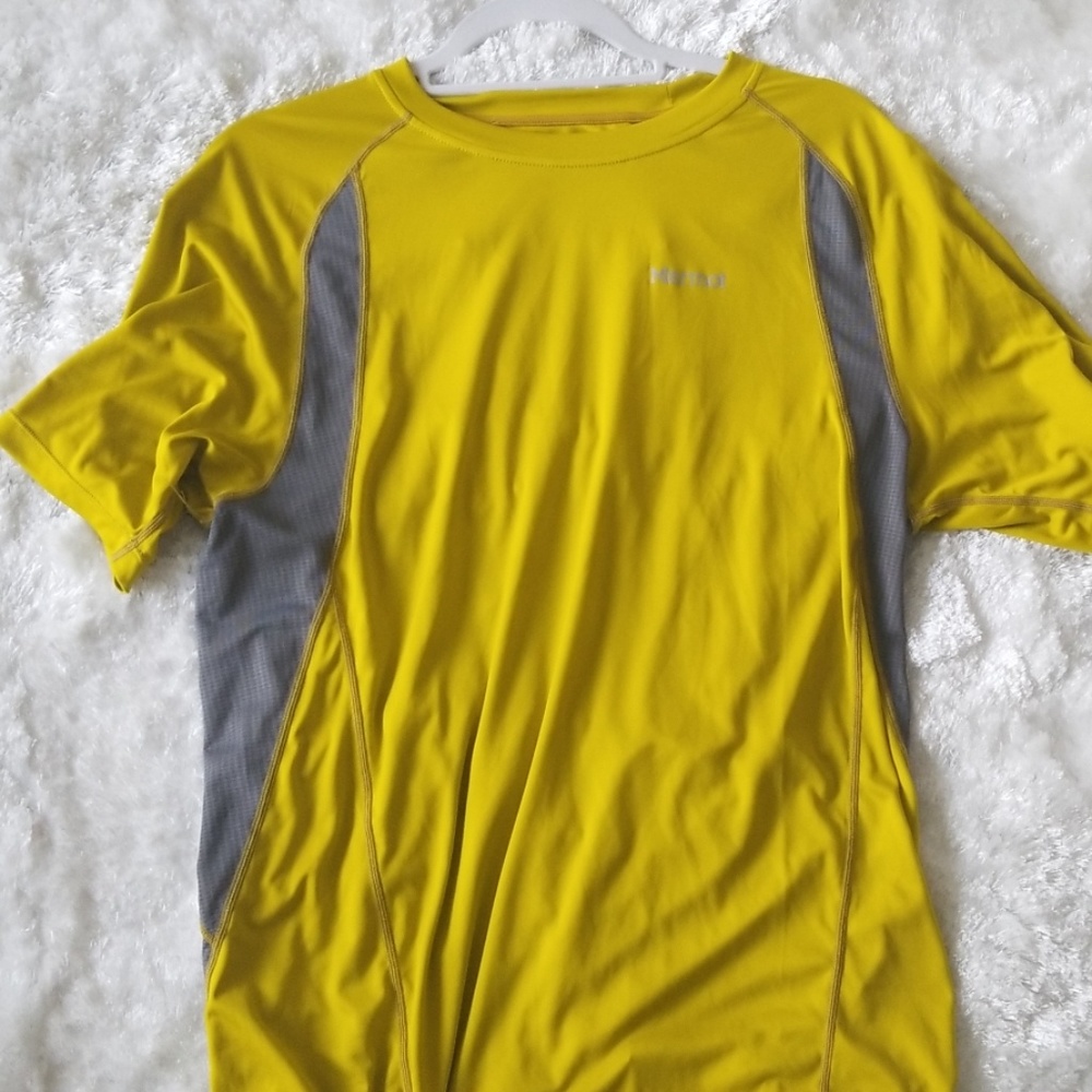 Marmot L man yellow workout short sleeve